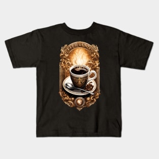 Brewed Bliss: Coffee and Kindness Chronicles Kids T-Shirt